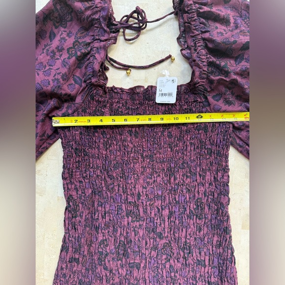 NWT Free People Maroon Purple Smock It To Me Mini Dress Bohemian - Picture 7 of 11